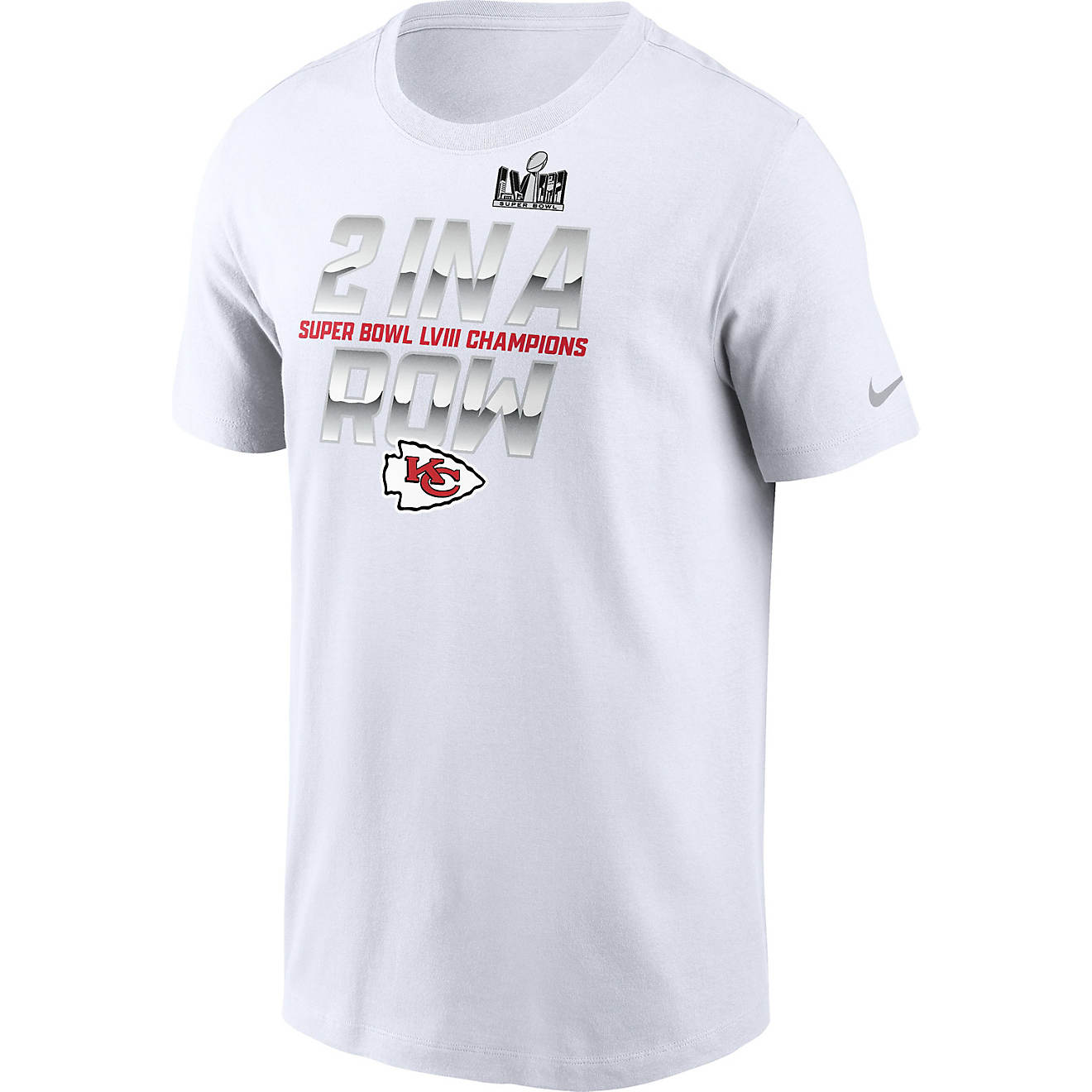 Nike Men's Chiefs Super Bowl LVIII Champs 2 In A Row Short Sleeve T-Shirt                                                        - view number 1