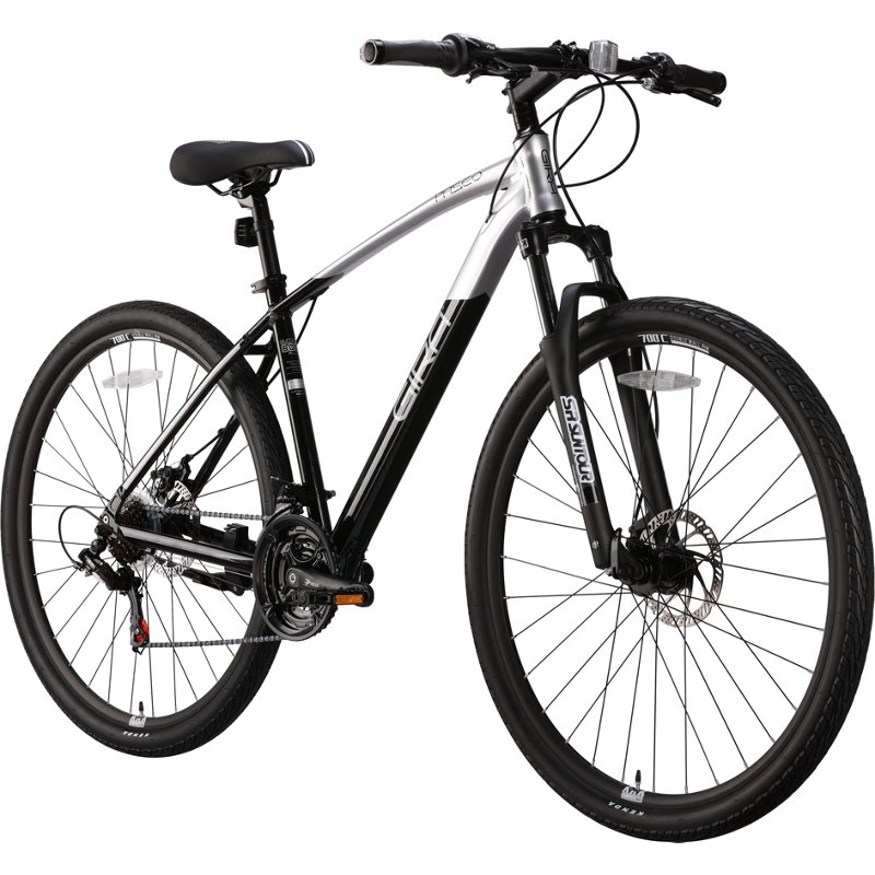 Ozone 500 Men's Gira Paseo 18-Speed 700c Hybrid Bike Black/White - Men's Bikes at Academy Sports