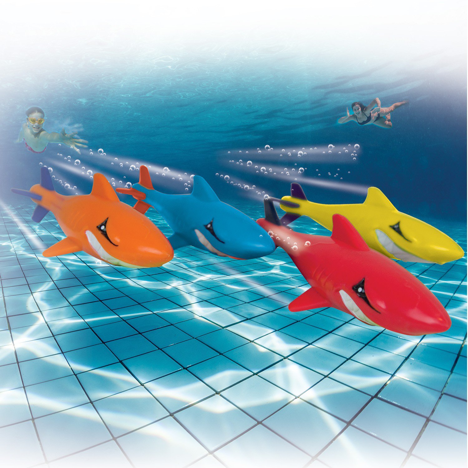 Prime Time Toys Underwater Sharkpedo Glider Dive Pool Toys 4 Pack Academy