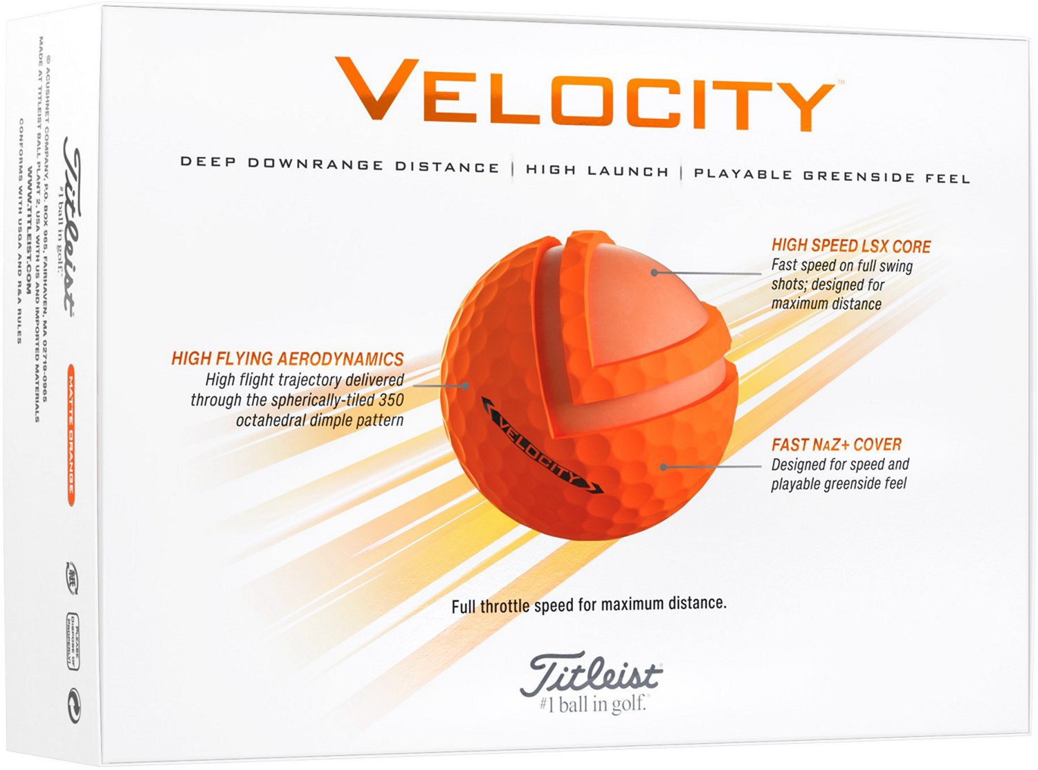 Titleist 2024 Velocity Matte Golf Balls 12-Pack
