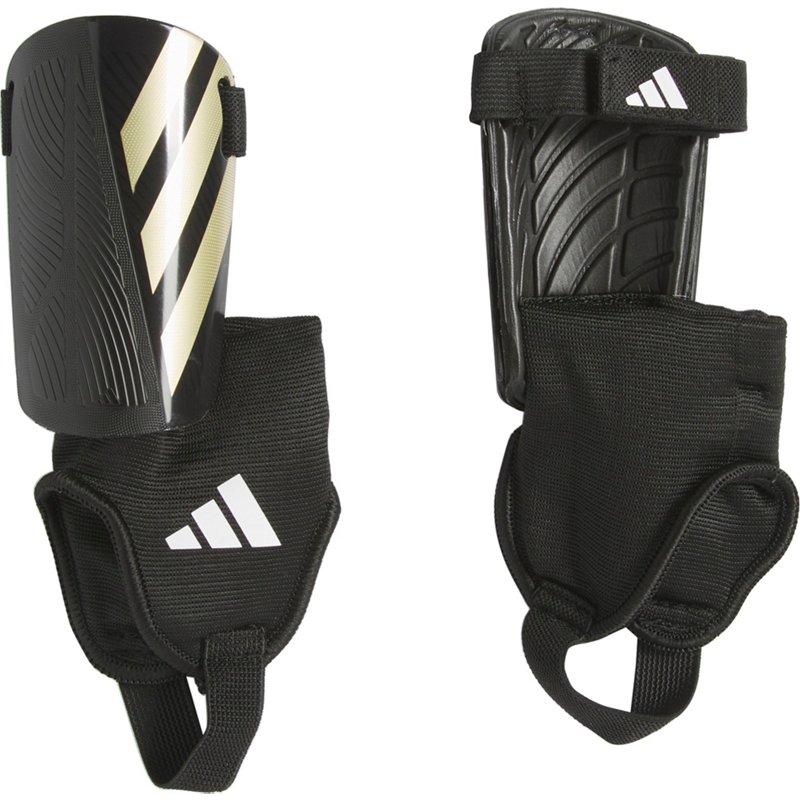 adidas Youth Tiro Match Soccer Shin Guards Black/Gold, Large - Soccer Equipment at Academy Sports