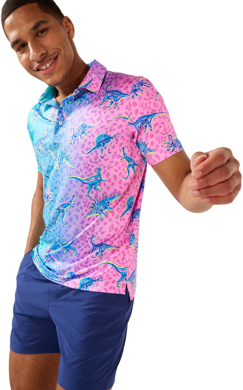 Chubbies Men's The Dino Delight Performance Polo 2.0 Shirt | Academy