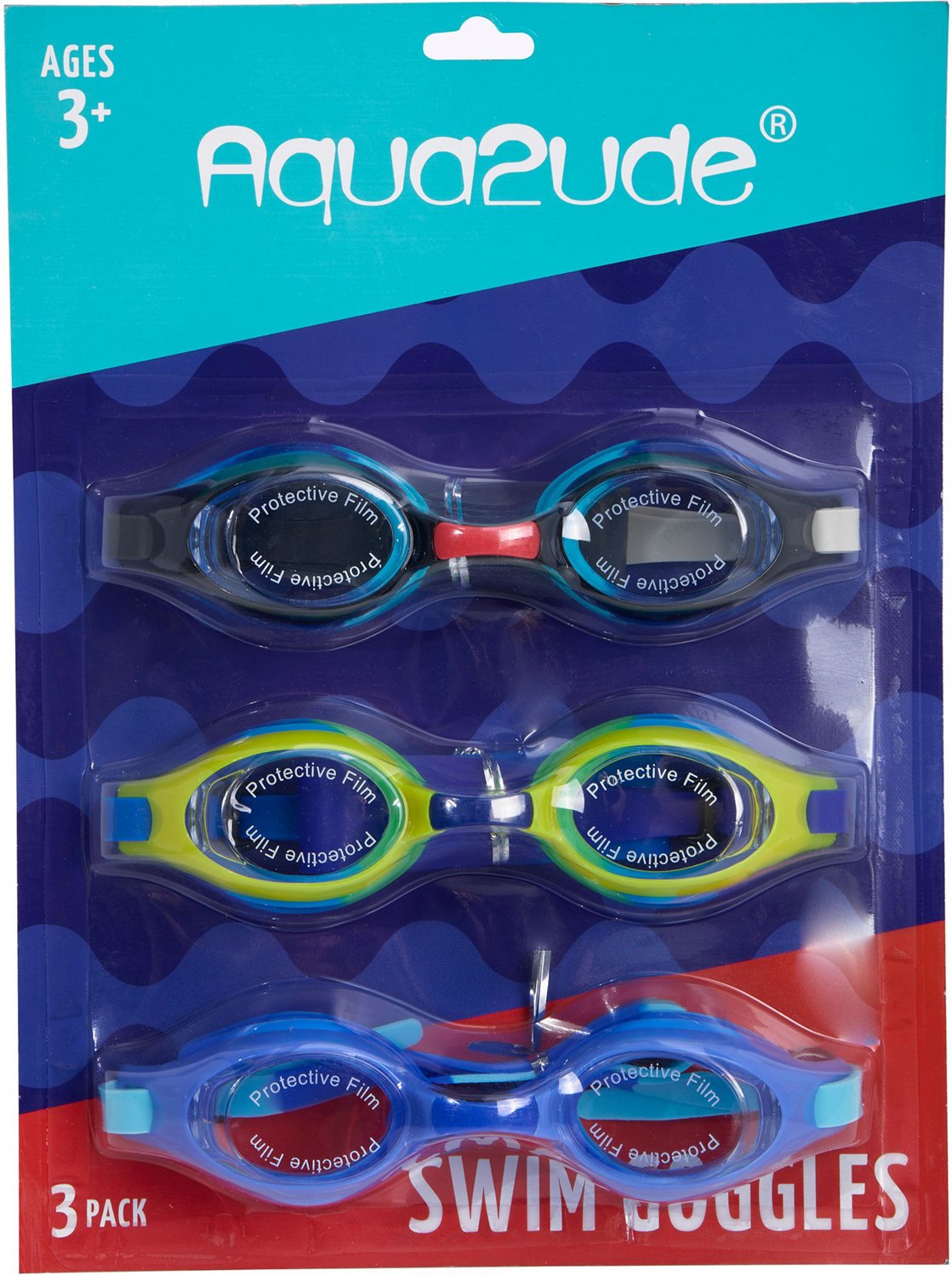 Aqua2ude Boys' Color Swim Goggles 3-Pack | Academy