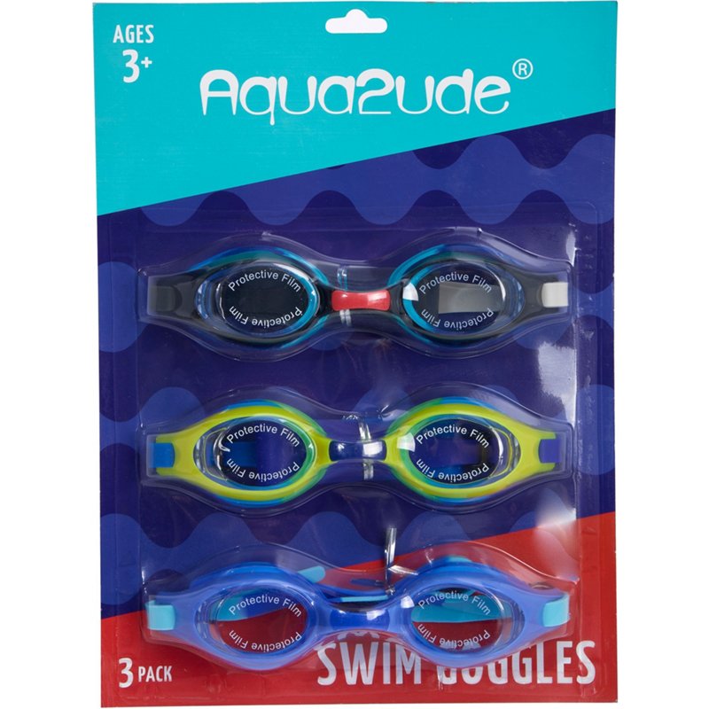 Aqua2ude Boys' Color Swim Goggles 3-Pack - Swim And Diving Accessories at Academy Sports
