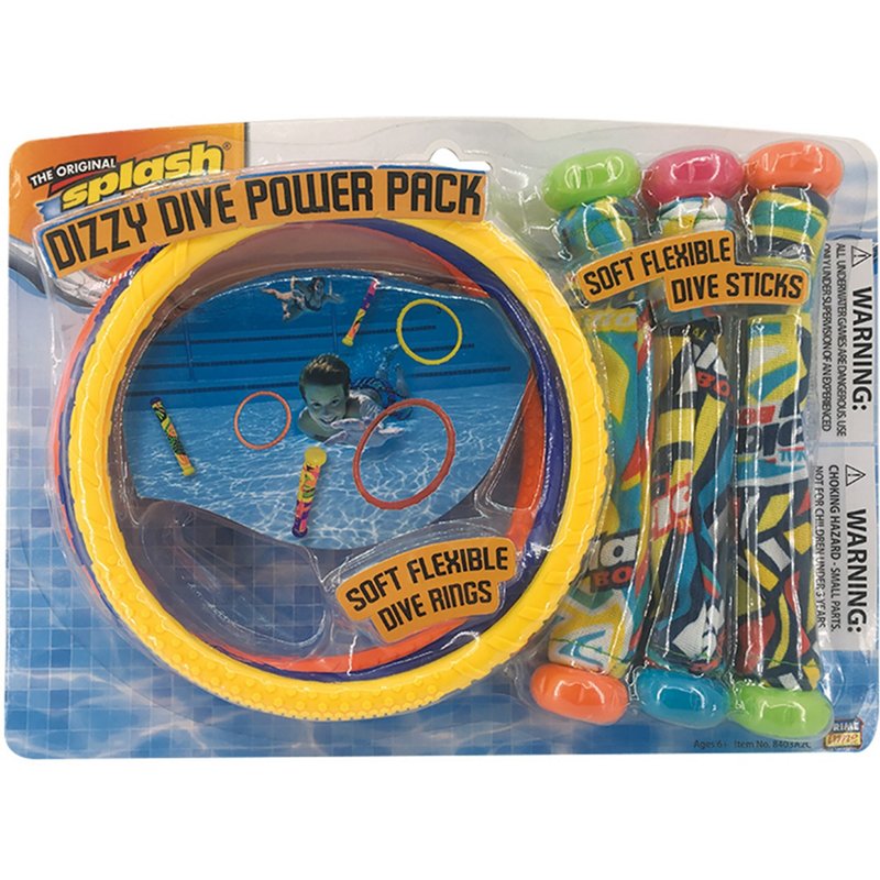 Prime Time Toys Splash Bombs Dizzy Dive Power Rings and Dive Sticks Set 6-Pack - Pool Games And Toys at Academy Sports