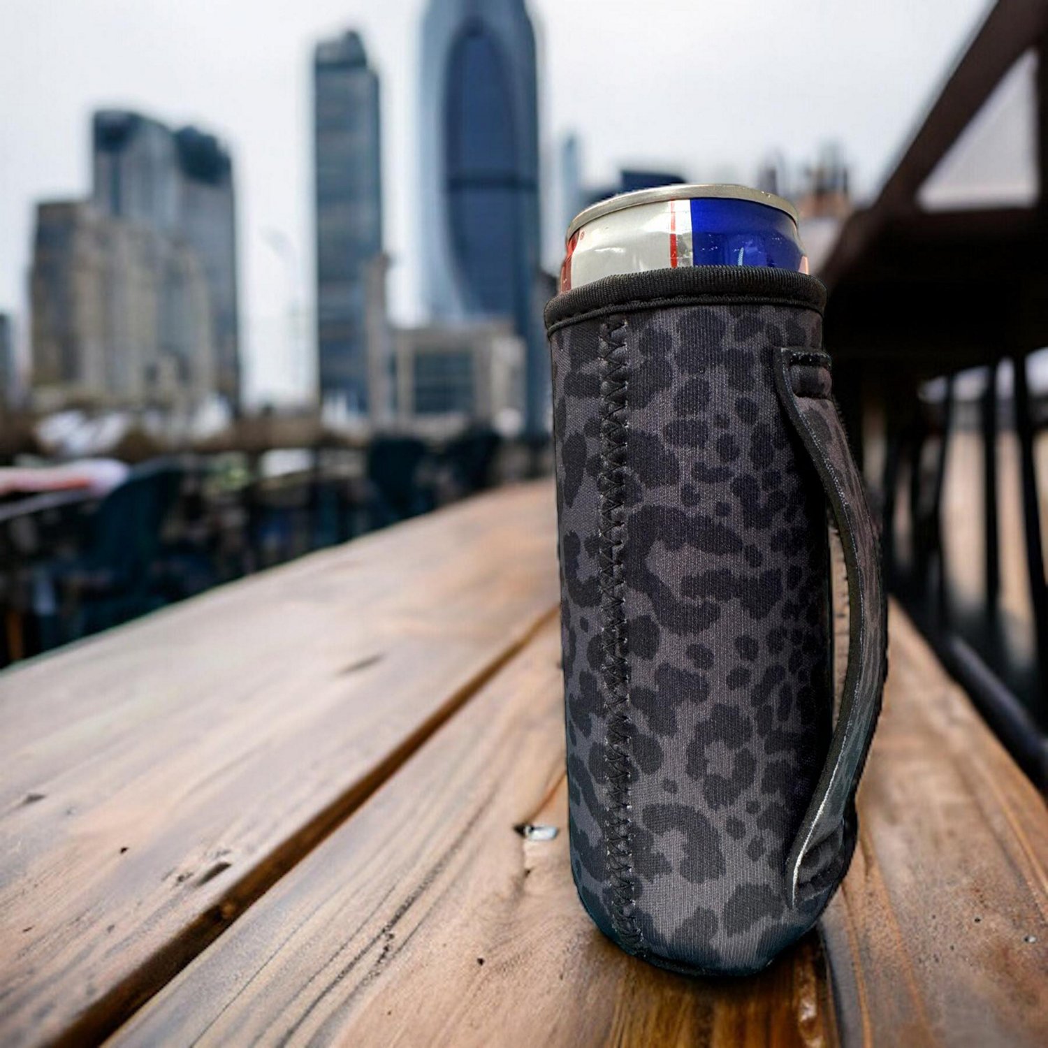 Lit Handlers Leopard 12 oz Slim Can Cooler Sleeve - view number 3