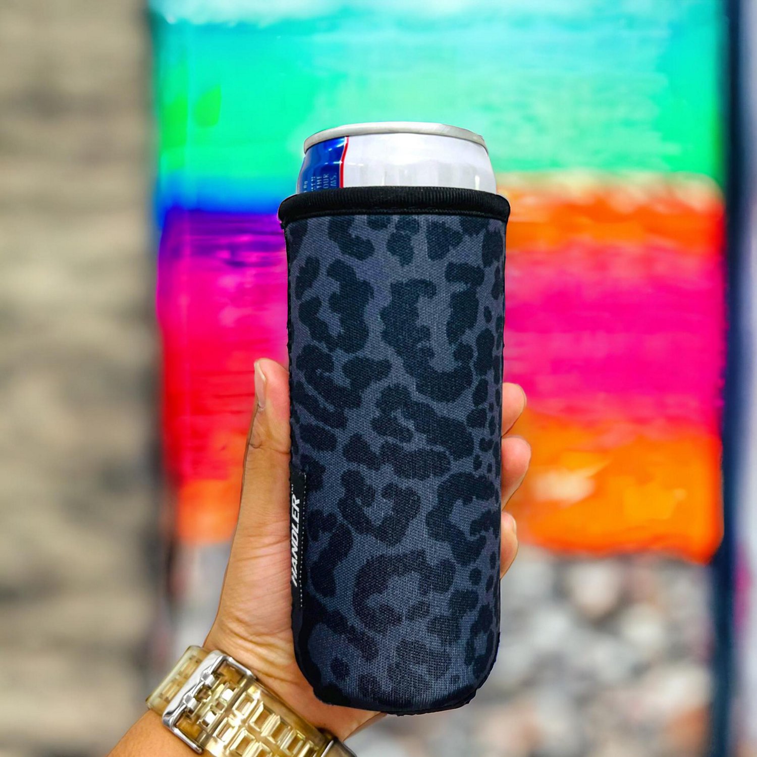 Lit Handlers Leopard 12 oz Slim Can Cooler Sleeve - view number 6