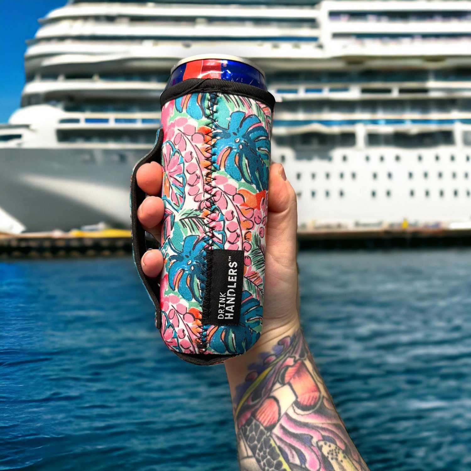 Lit Handlers Beach Babe 12 oz Slim Can Cooler Sleeve