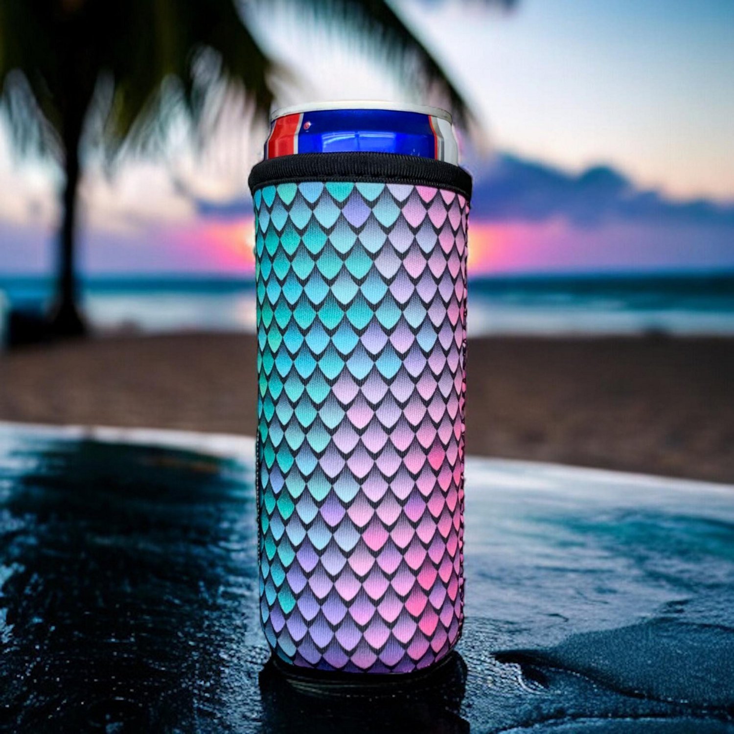 Lit Handlers Mermaid 12 oz Slim Can Cooler Sleeve                                                                                - view number 5