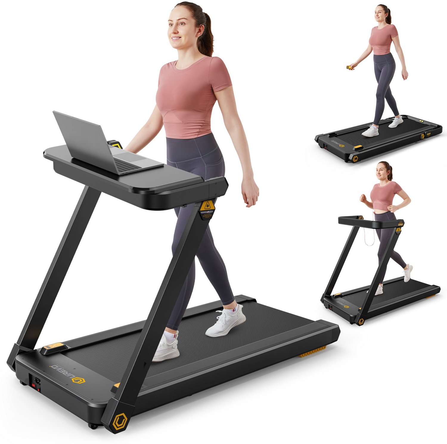 UREVO Strol 3 in 1 Foldable Treadmill with Removable Desk Academy