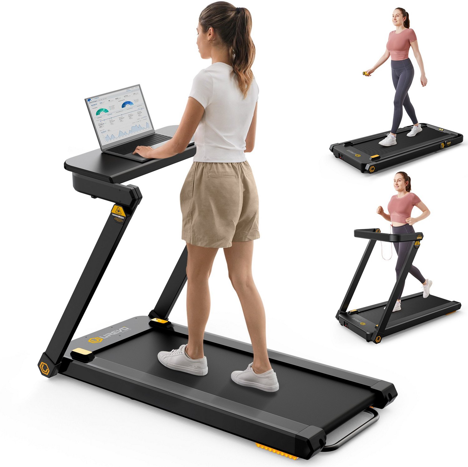 UREVO Strol 3-in-1 Foldable Treadmill with Removable Desk - view number 2