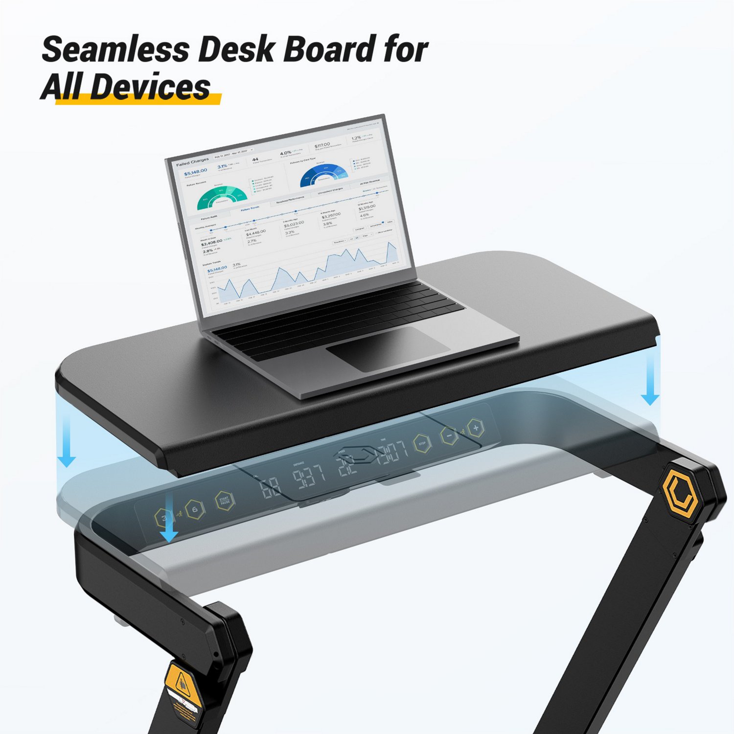 UREVO Strol 3-in-1 Foldable Treadmill with Removable Desk - view number 3