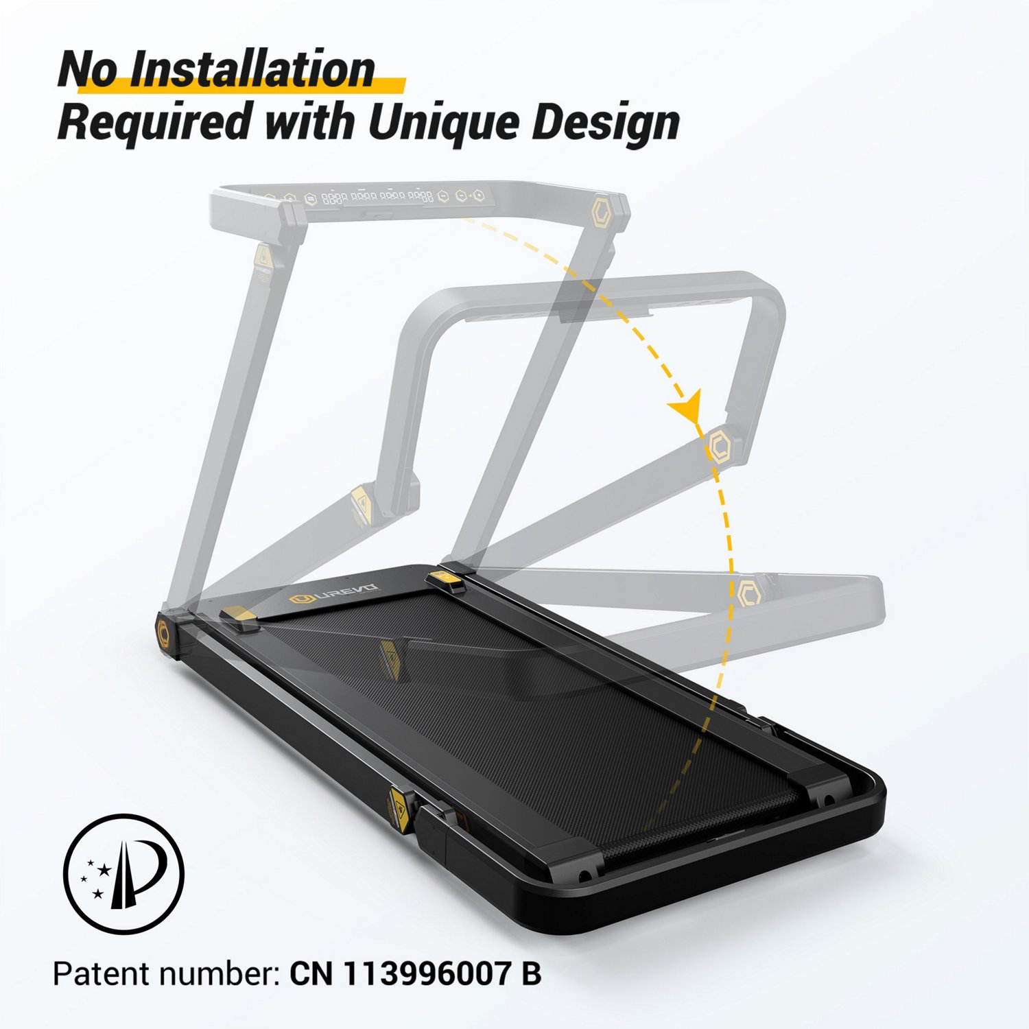UREVO Strol 3-in-1 Foldable Treadmill with Removable Desk - view number 4