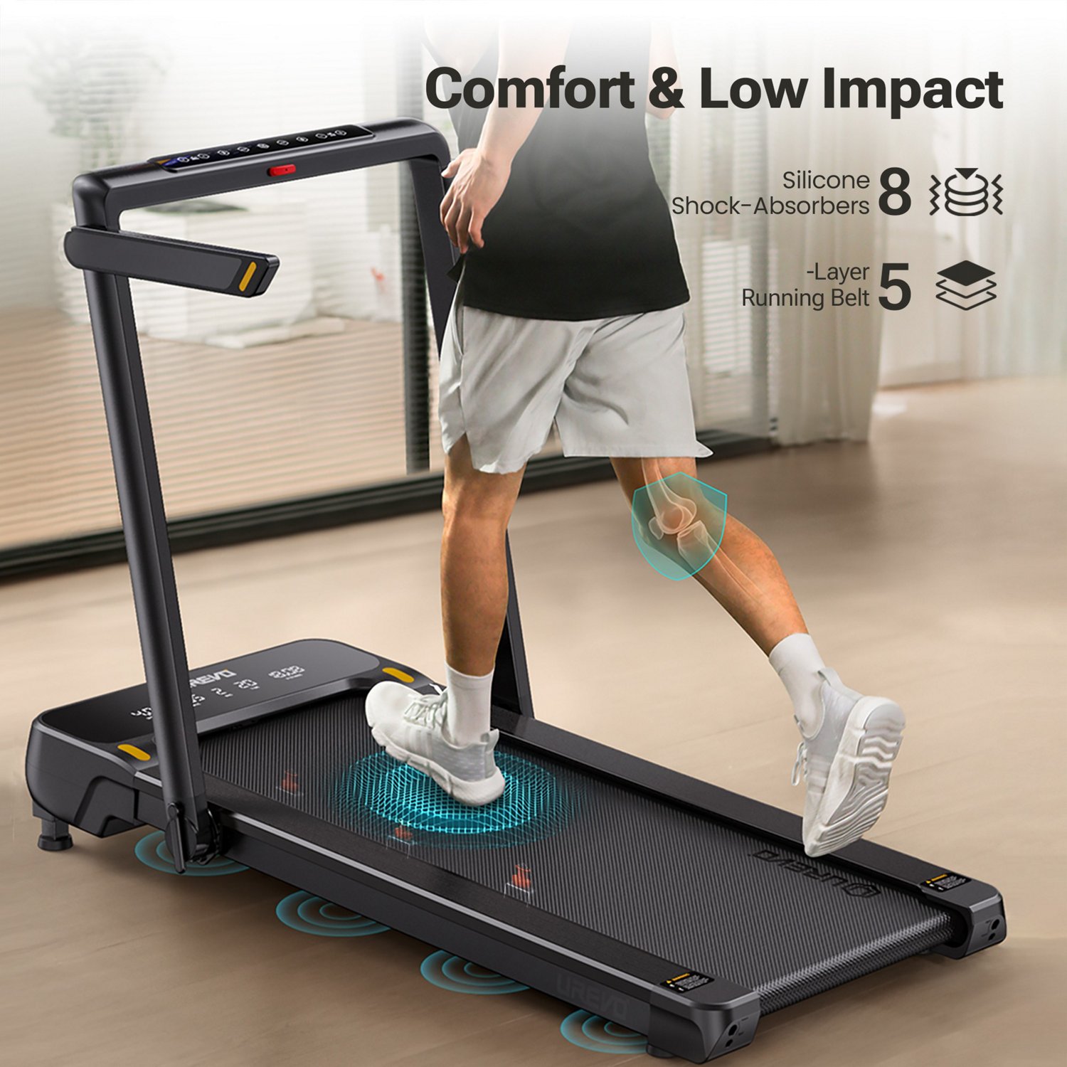 UREVO Strol 1 Pro Walking and Running Treadmill with Auto Incline Academy