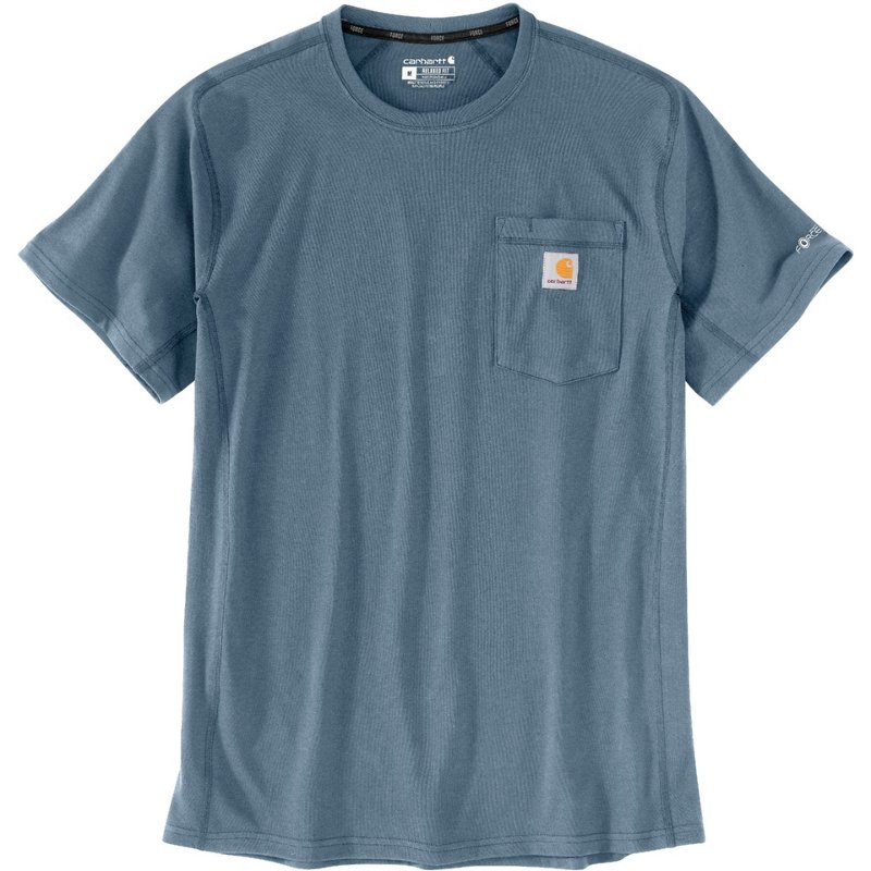 Carhartt Men's Force Relaxed Fit Midweight Pocket T-Shirt Thundercloud, Large - Men's Longsleeve Work Shirts at Academy Sports