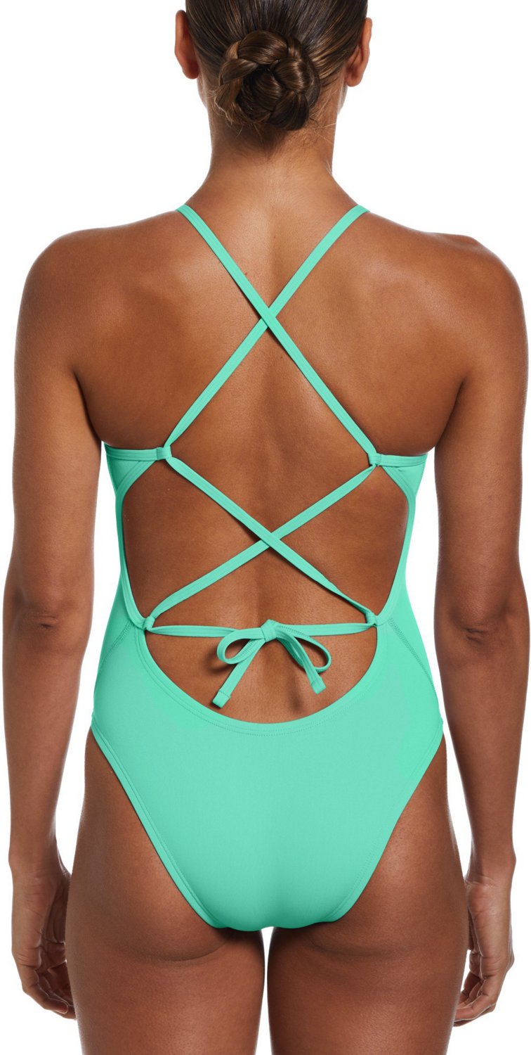 Nike Women's HydraStrong Solid Lace Up Tie Back 1-Piece Swimsuit - view number 2