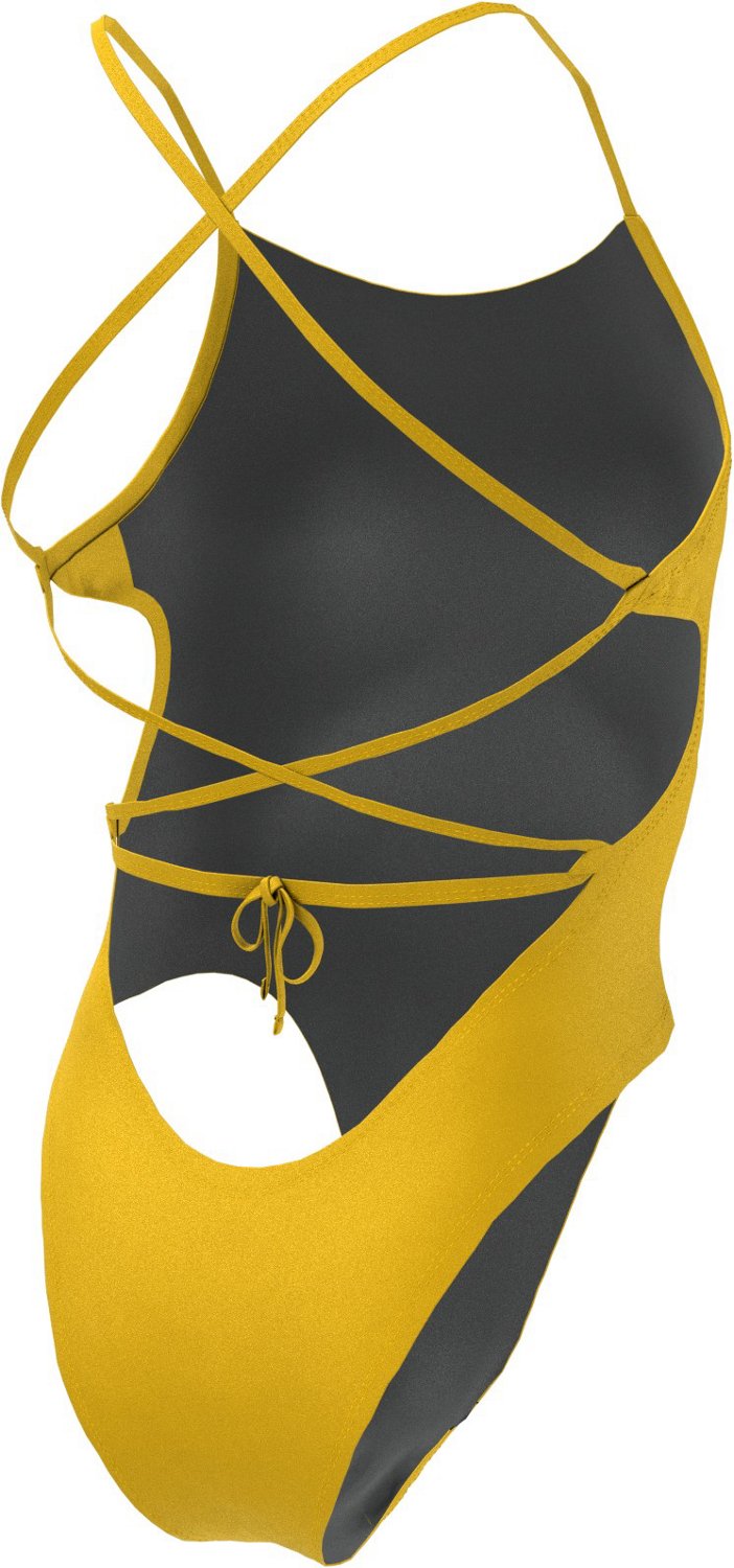 Nike Women's HydraStrong Solid Lace Up Tie Back 1-Piece Swimsuit - view number 2