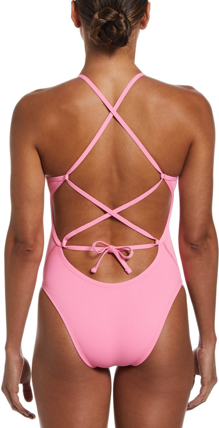 Nike Women's HydraStrong Solid Lace Up Tie Back 1-Piece Swimsuit - view number 2