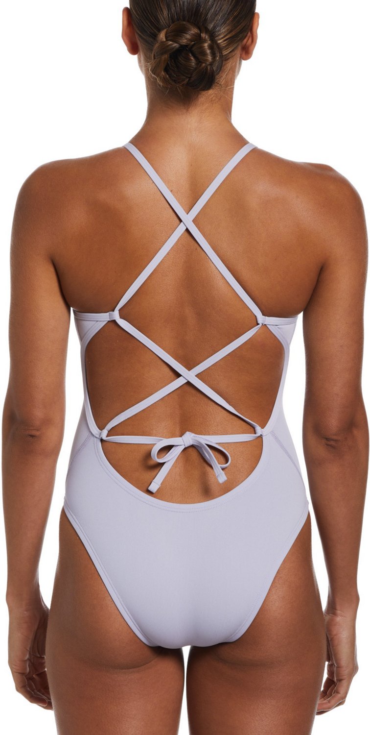Nike Women's HydraStrong Solid Lace Up Tie Back 1-Piece Swimsuit - view number 2