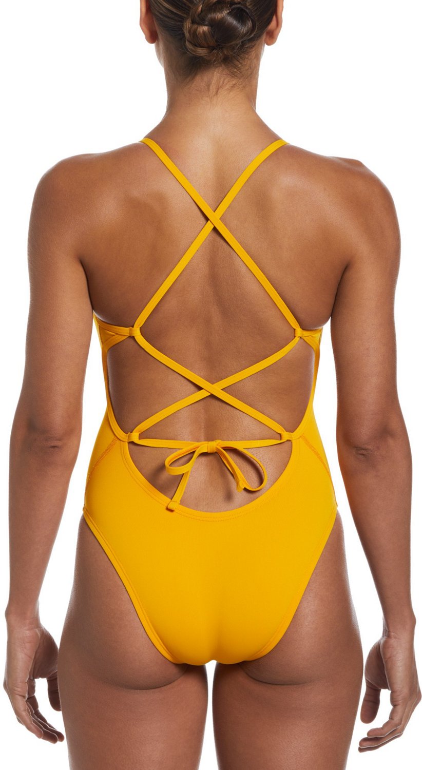 Nike Women's HydraStrong Solid Lace Up Tie Back 1-Piece Swimsuit - view number 2