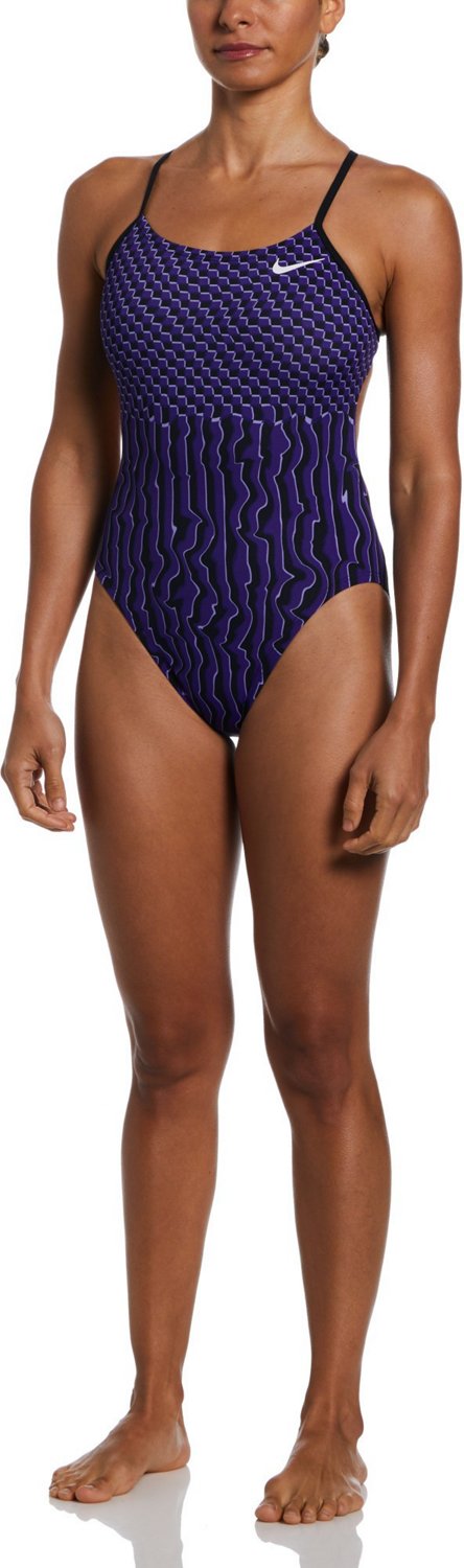 Nike Women's HydraStrong Drippy Check Cutout One Piece Swimsuit - view number 4