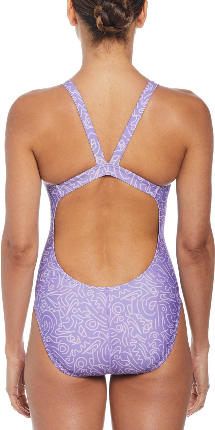 Nike Women's HydraStrong Multi Print Fastback One Piece Swimsuit                                                                 - view number 2