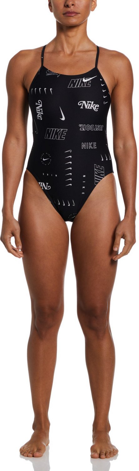 Nike Women's HydraStrong Multi Print Cutout One Piece Swimsuit
