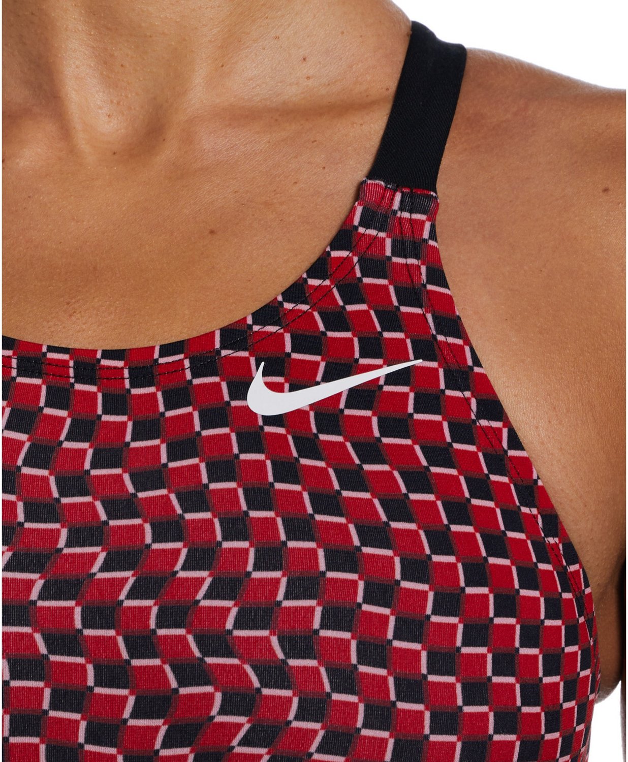 Nike Womens Hydrastrong Drippy Check Fastback One Piece Swimsuit Academy 0217