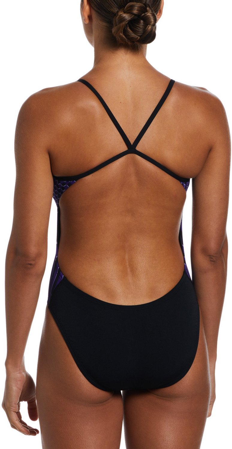 Nike Women's HydraStrong Drippy Check Cutout One Piece Swimsuit - view number 2