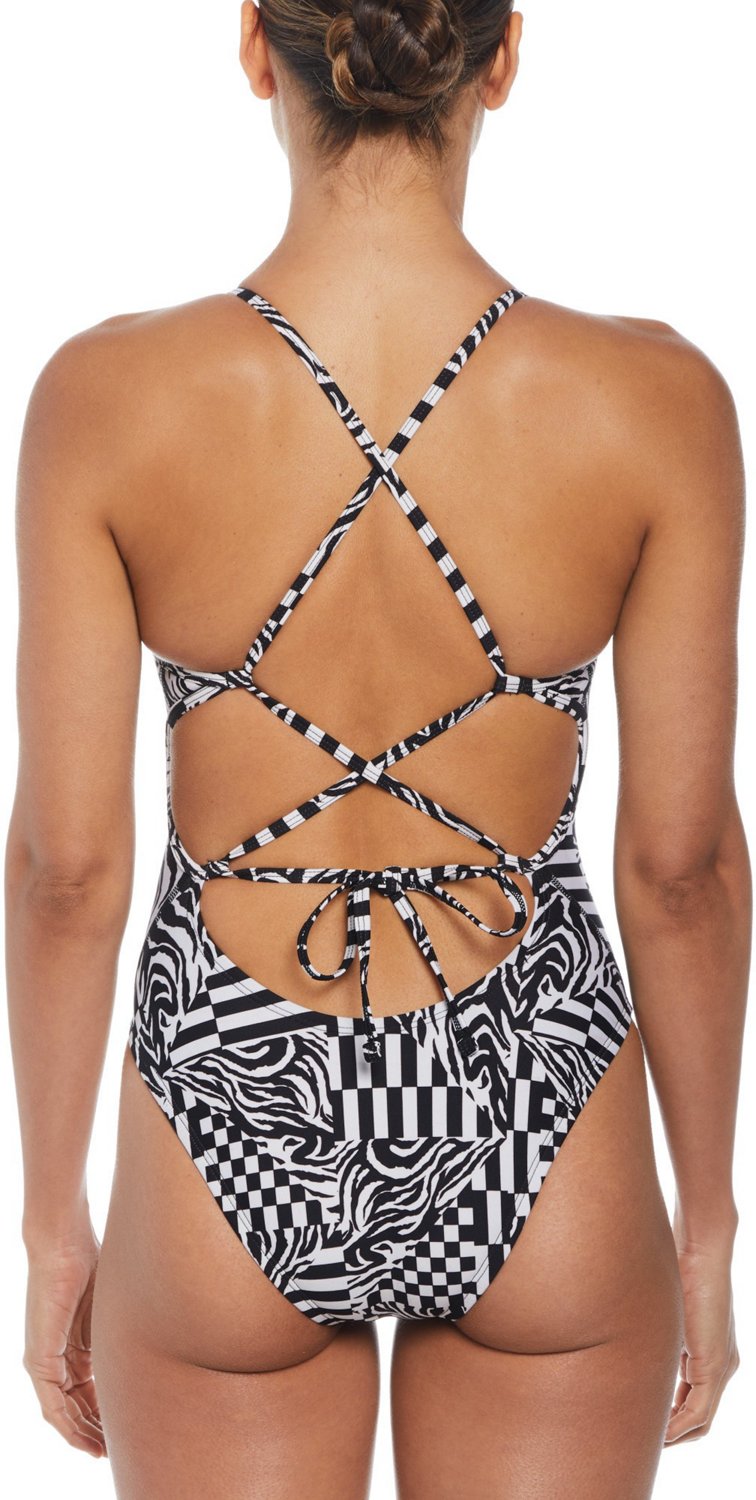 Nike Women's HydraStrong Multi Print Lace-Up Tie Back One Piece Swimsuit                                                         - view number 2