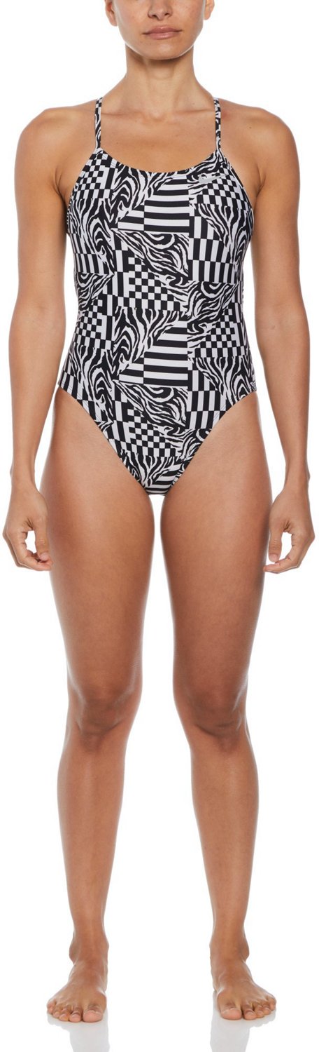 Nike Women's HydraStrong Multi Print Lace-Up Tie Back One Piece Swimsuit                                                         - view number 3