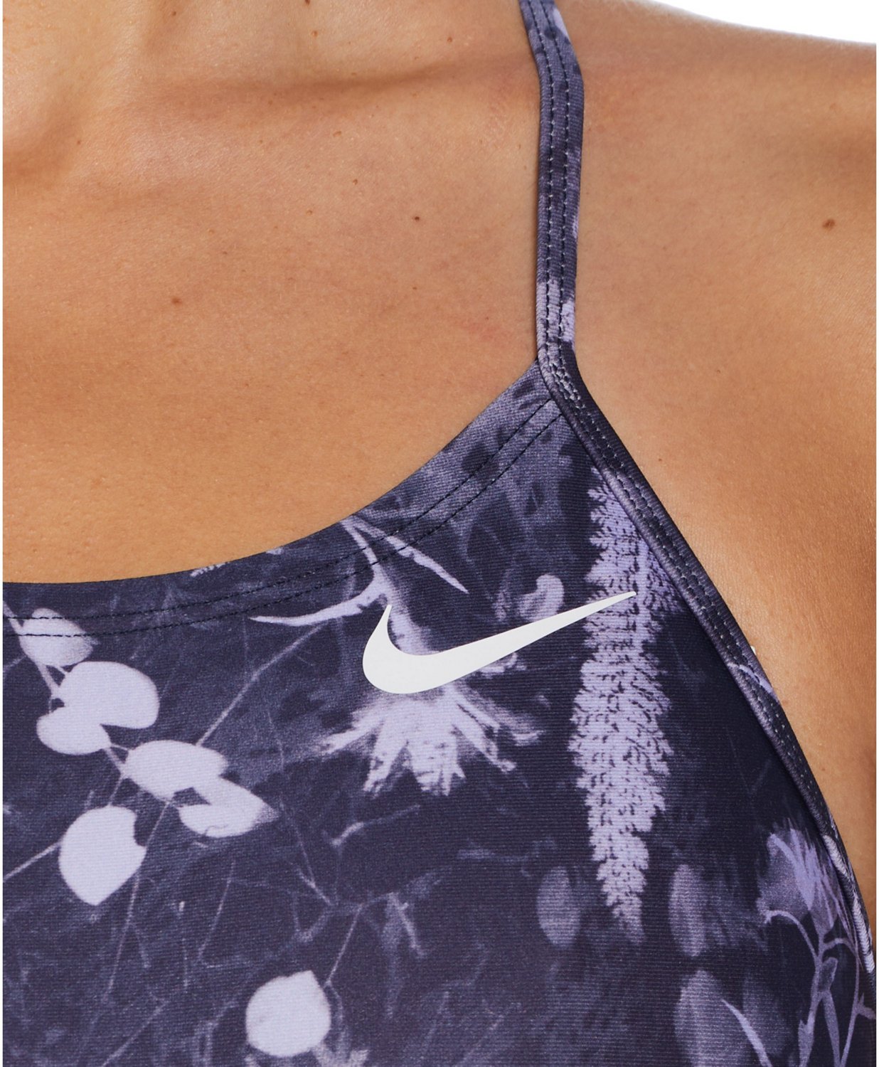 Nike Women's HydraStrong Multi Print Lace-Up Tie Back One Piece Swimsuit