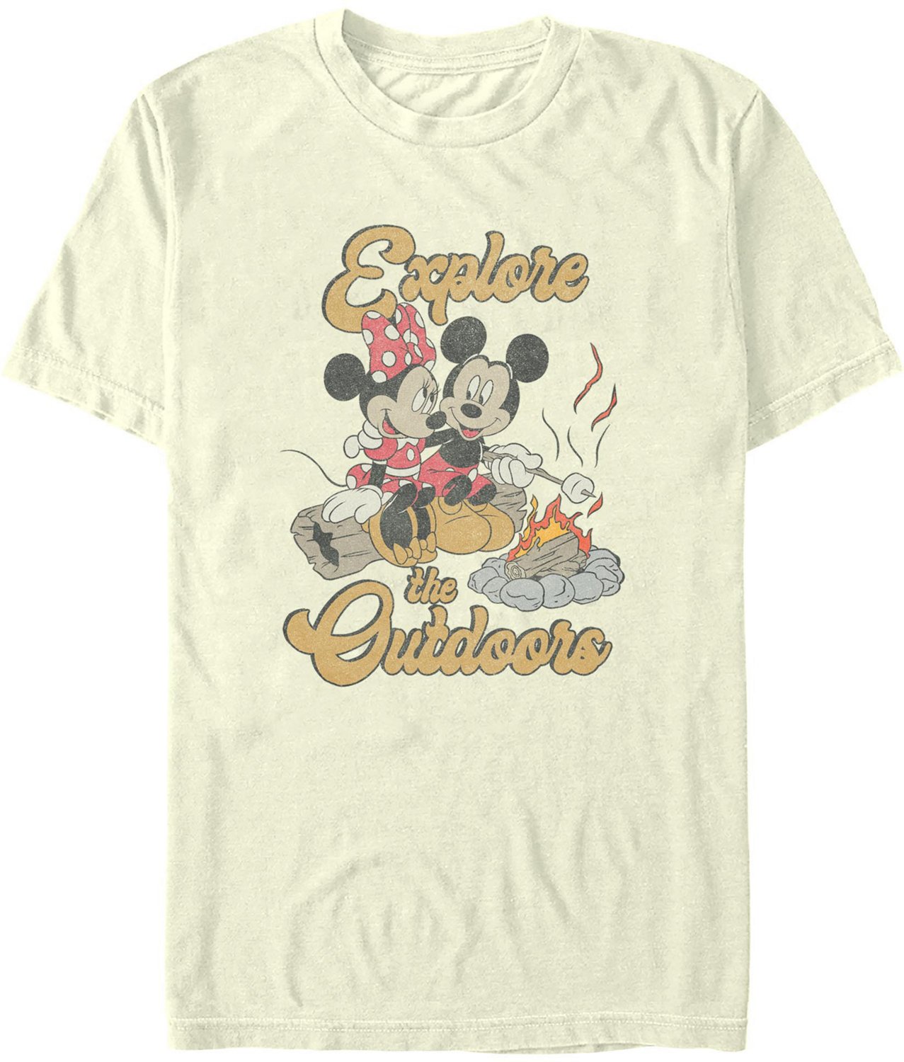 Mad Engine Disney Men's Mickey & Minnie Explore the Outdoors Short Sleeve T-shirt