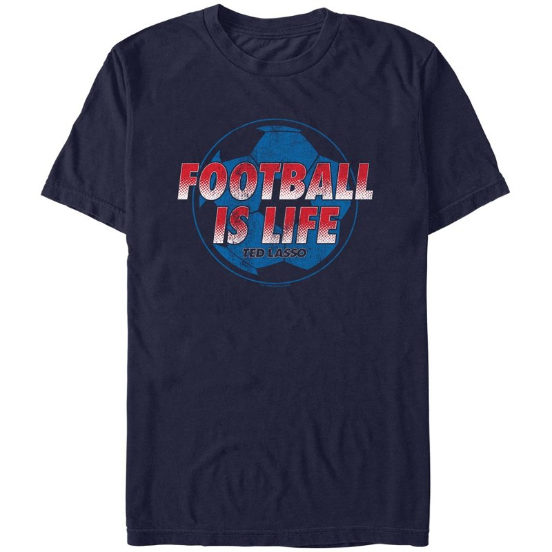 Mad Engine Ted Lasso Men's Football Is Life Short Sleeve T-Shirt Navy Blue, 2X-Large - Men's Outdoor Graphic Tees at Academy Sports