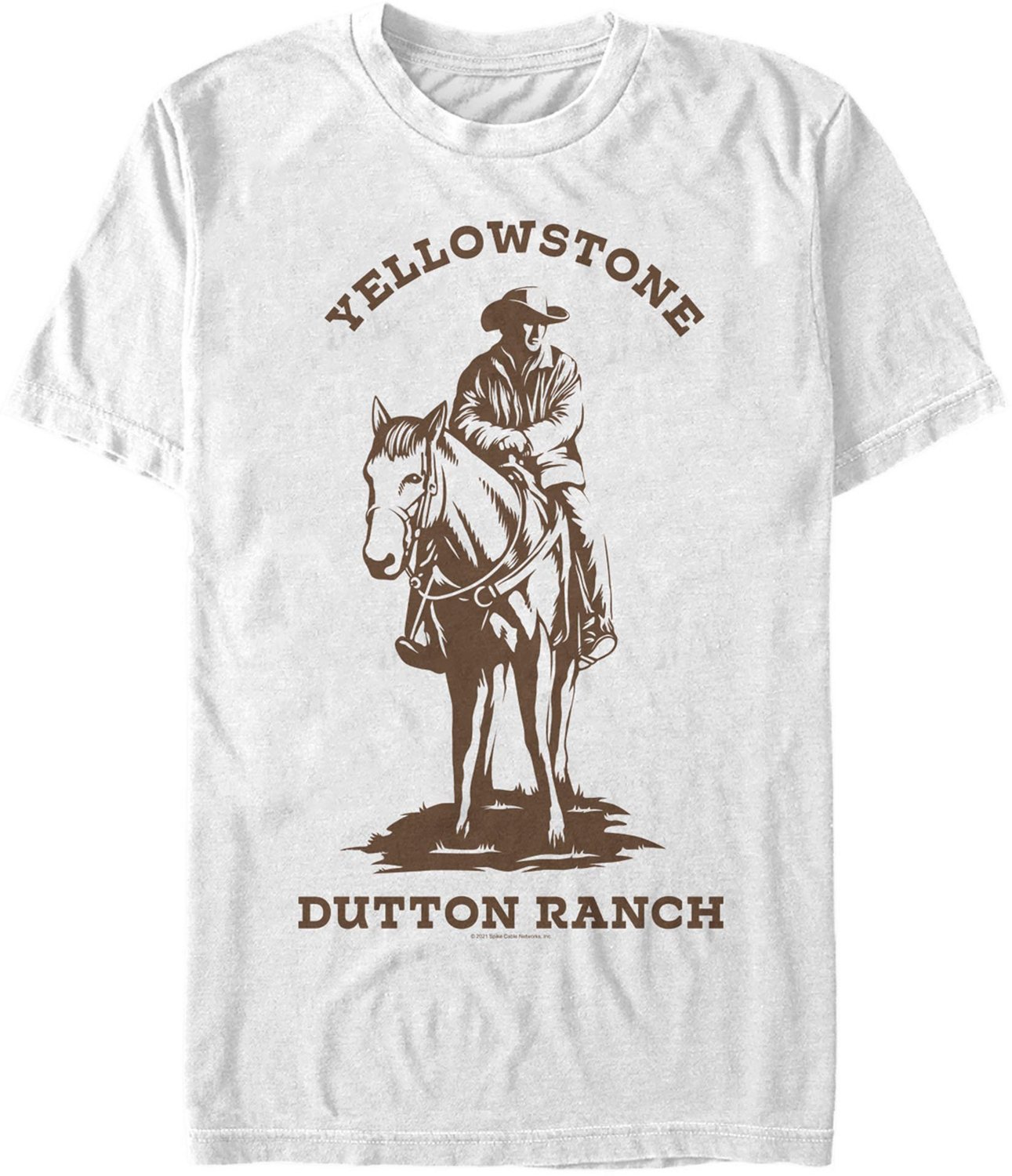 Mad Engine Yellowstone Men's Man on Horse Brown Short Sleeve T-shirt