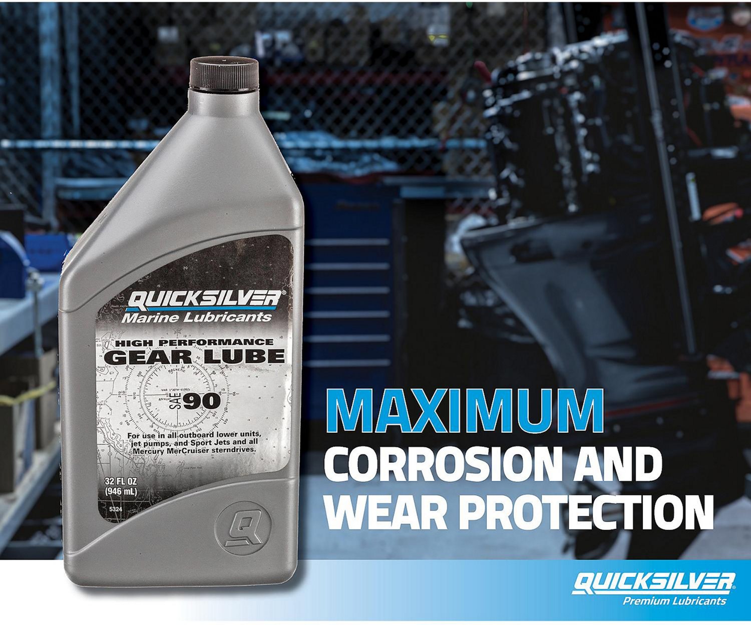 Quicksilver 1 qt High Performance SAE90 Gear Lube                                                                                - view number 5