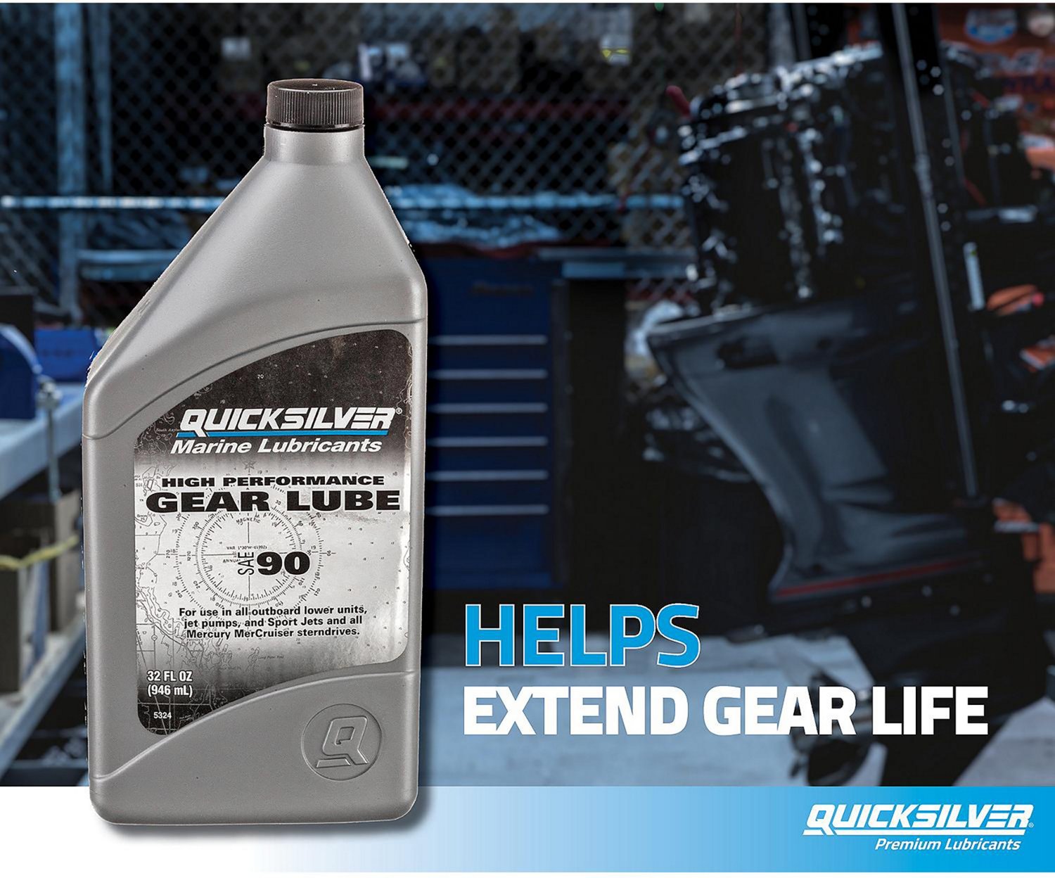 Quicksilver 1 qt High Performance SAE90 Gear Lube                                                                                - view number 6