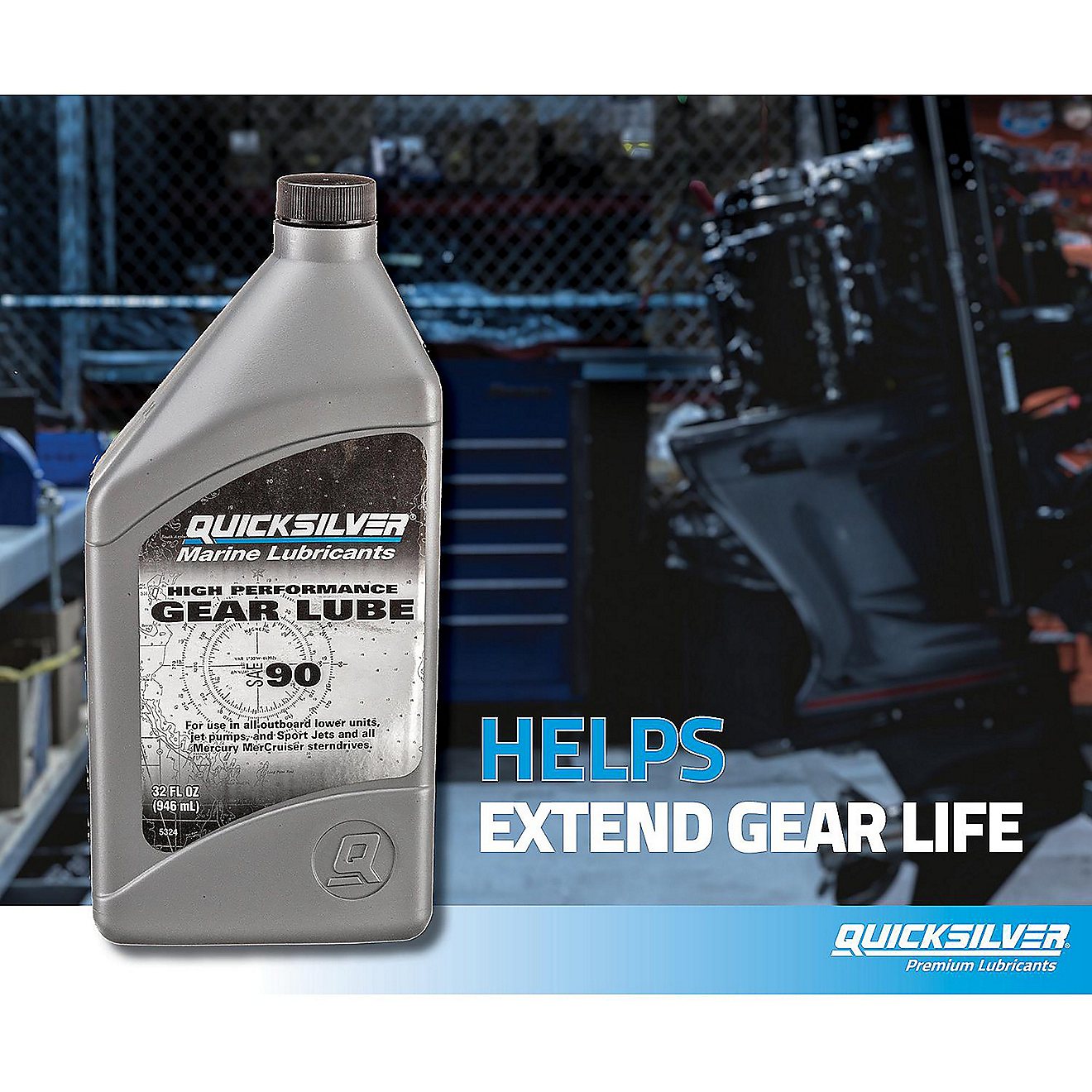 Quicksilver 1 qt High Performance SAE90 Gear Lube                                                                                - view number 6