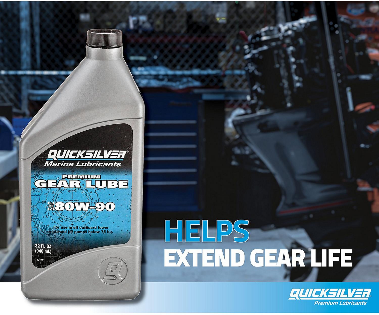 Quicksilver 1 qt Premium SAE 80W90 Gear Lube                                                                                     - view number 5
