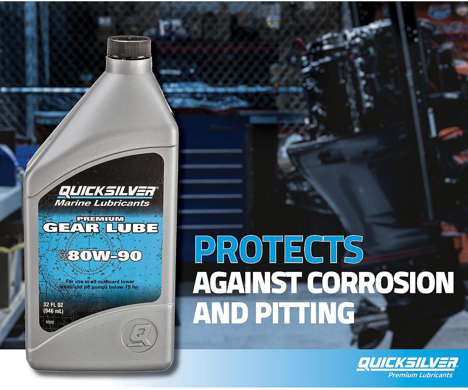 Quicksilver 1 qt Premium SAE 80W90 Gear Lube                                                                                     - view number 6