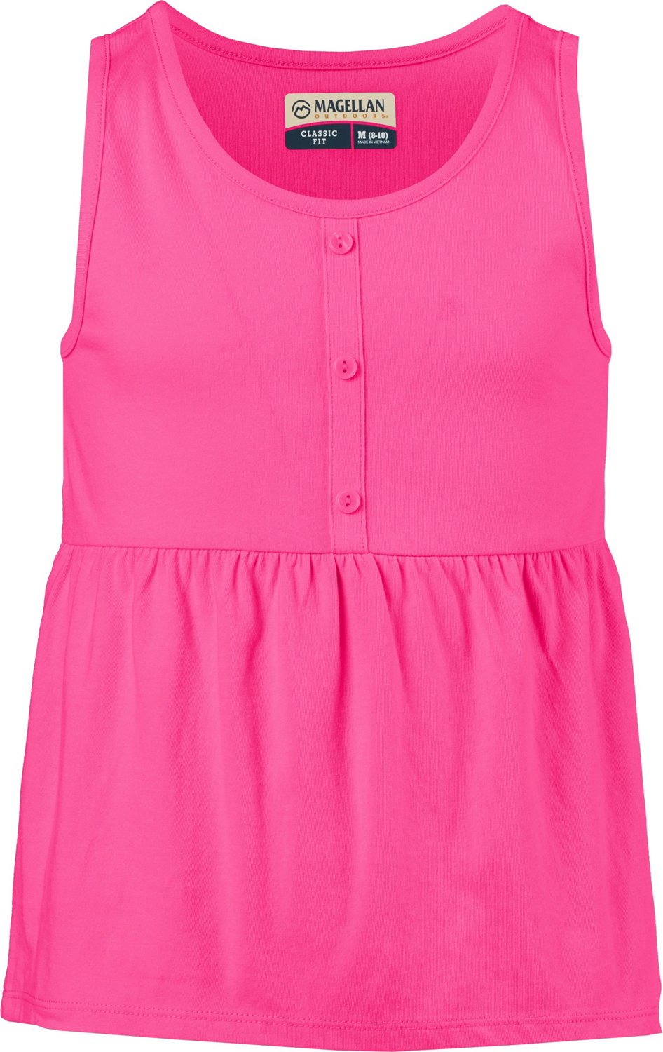 Magellan Outdoors Girls' Southern Summer Knit Button Tank Top