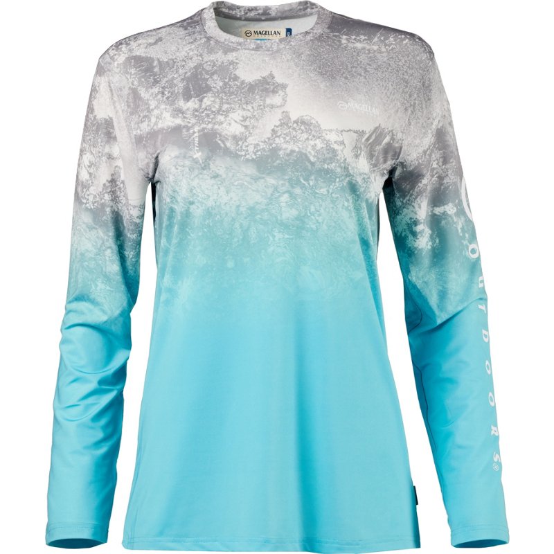 Magellan Outdoors Women's Caddo Lake RTX Ombre Long Sleeve T-Shirt Light Blue, Small - Women's Fishing Tops at Academy Sports
