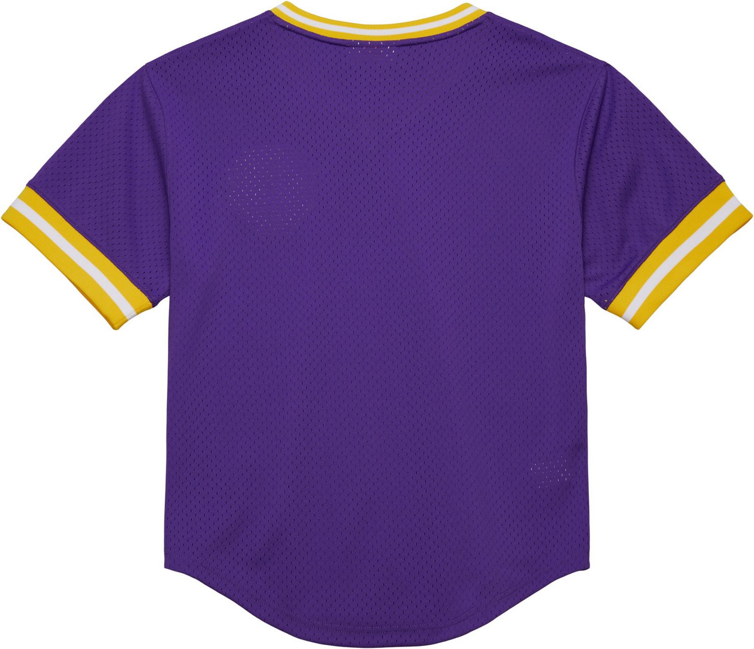 Mitchell & Ness Men's LSU Fashion Mesh V-neck Vintage Logo Jersey - view number 2