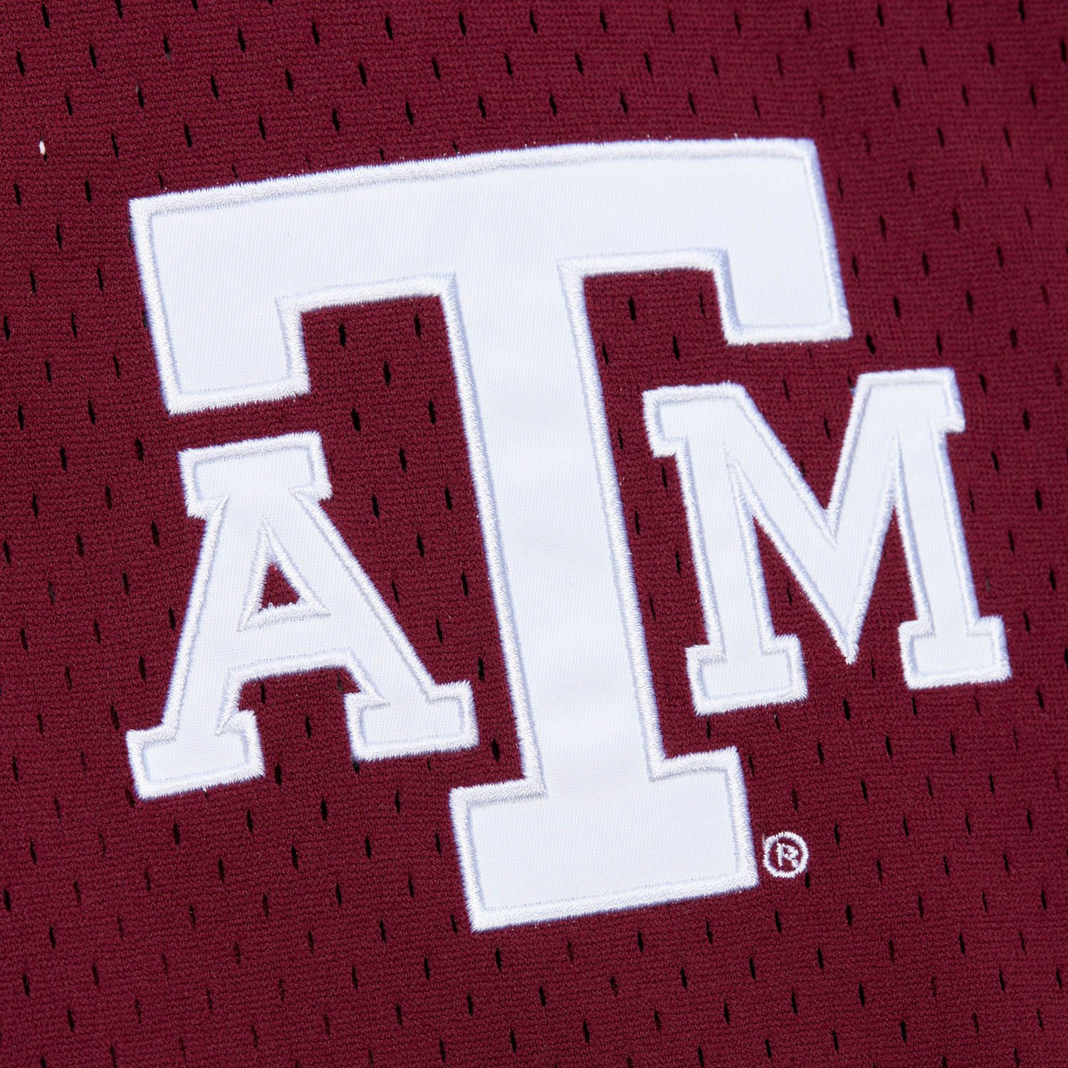 Mitchell & Ness Men's Texas A&M Fashion Mesh V-neck Vintage Logo Jersey - view number 3