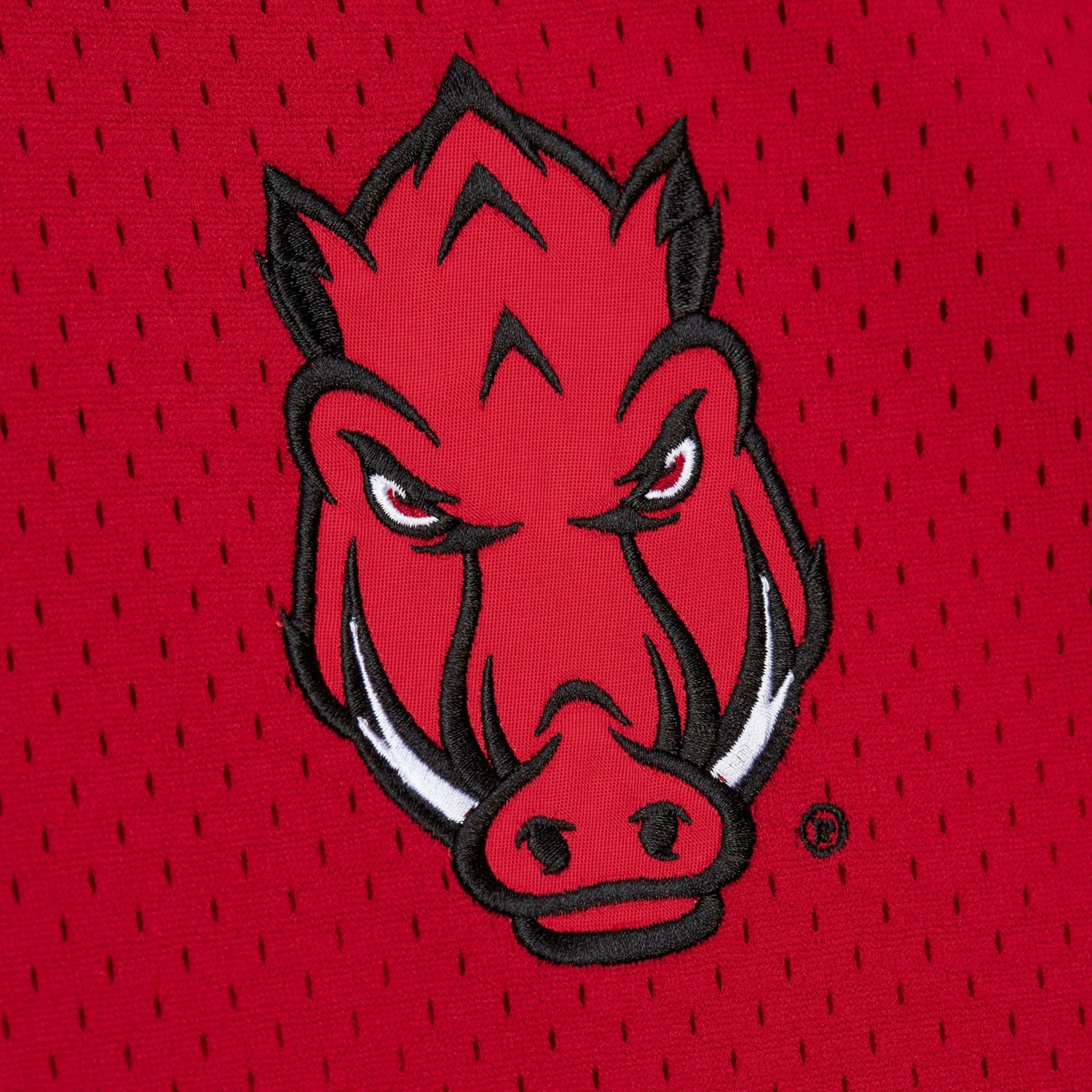 Mitchell & Ness Men's Arkansas Fashion Mesh V-neck Vintage Logo Jersey                                                           - view number 3