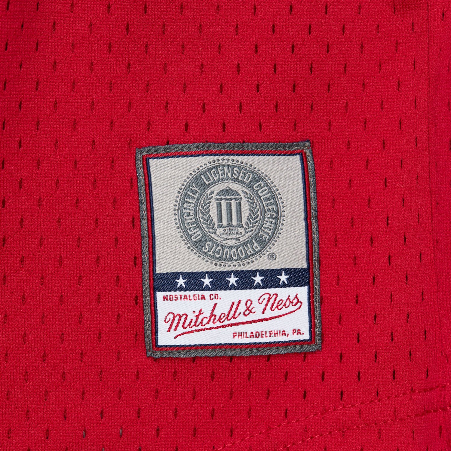Mitchell & Ness Men's Arkansas Fashion Mesh V-neck Vintage Logo Jersey                                                           - view number 4