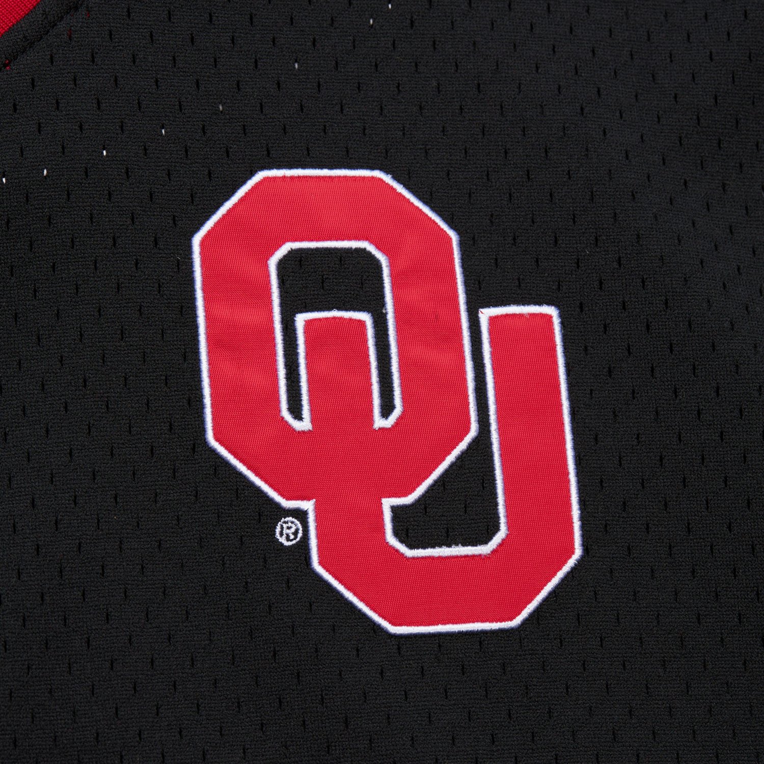 Mitchell & Ness Men's Oklahoma Fashion Mesh V-neck Vintage Logo Jersey                                                           - view number 3