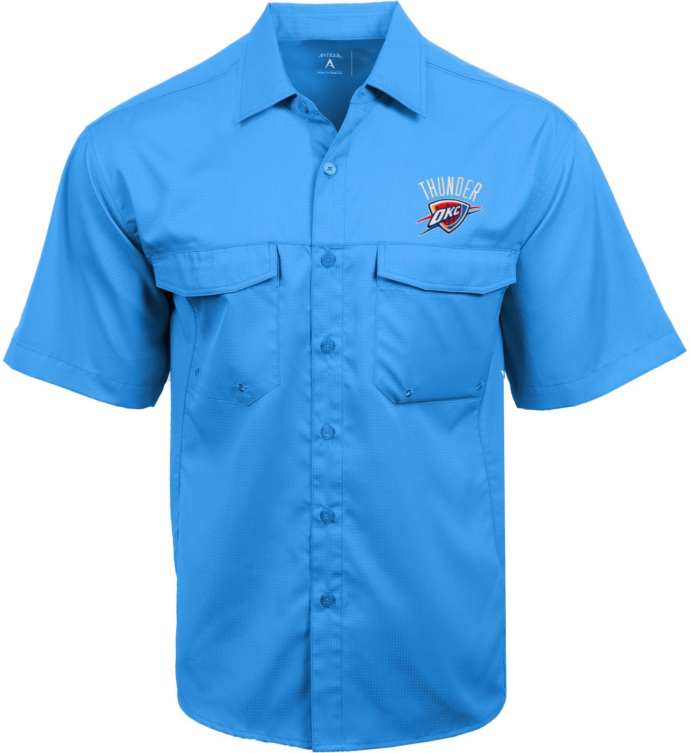 Antigua Men's Oklahoma City Thunder Game Day Fishing Shirt                                                                       - view number 1