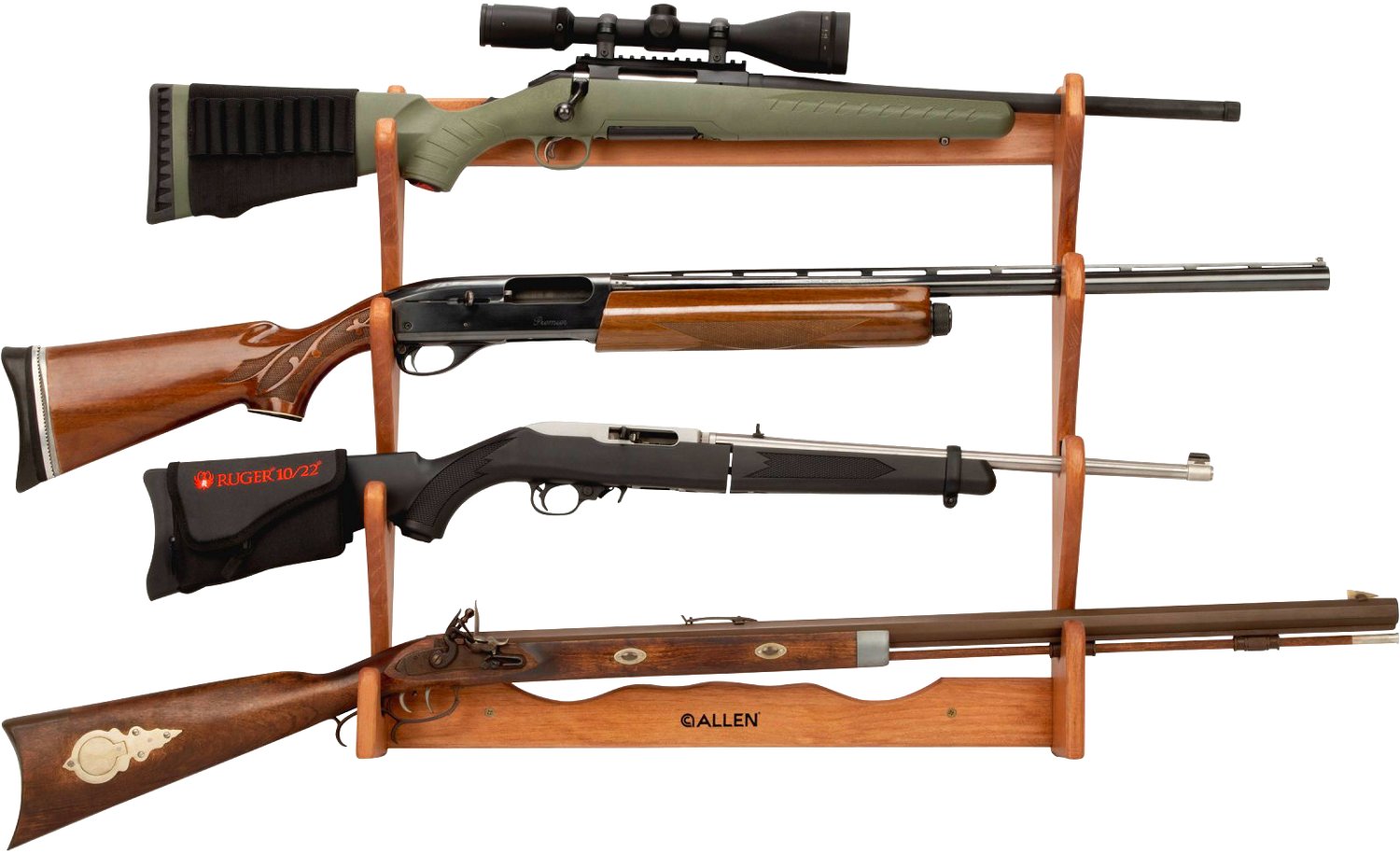 Allen Company 4-Gun Wooden Firearm Rack - view number 4