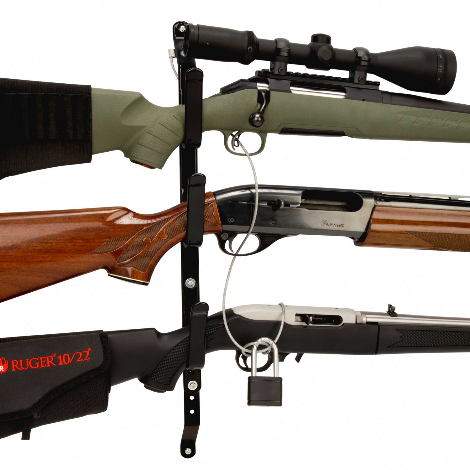 Allen Company Steel Locking Truck Window 3-Gun Rack - view number 5